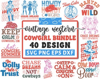 Vintage westerse Cowgirl Svg bundel, Cowboy Svg, land Png, Sassy Svg, Rodeo Svg, Cowgirl Svg, westerse Svg, Howdy Svg, Cricut silhouet Png