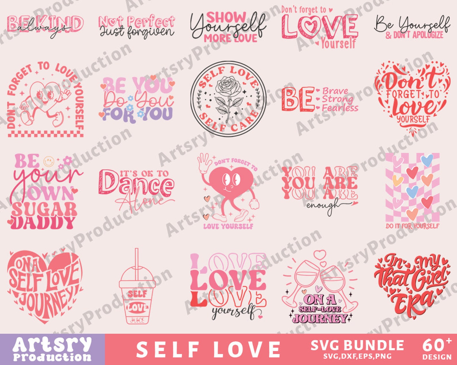Self Love Svg Bundle, Inspirational Svg, Positive Affirmations Svg ...
