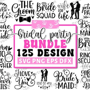 Brautparty-Svg-Bundle, Bachelorette-Shirt-Svg, Hochzeits-Svg, Brautjungfer-Svg-Geschenk, Trauzeugin-Svg, Braut-Shirt-Svg png, Cricut Silhouette