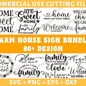 Farmhouse Sign Svg Bundle, Family Quotes Svg, Family Sign, Home Decor ...