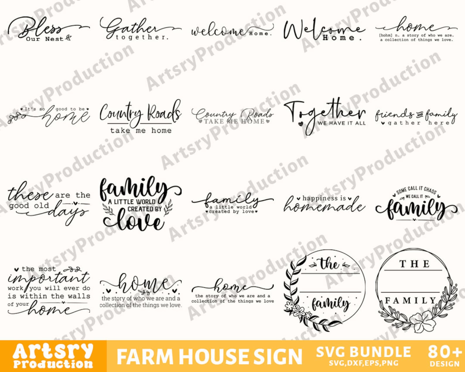 Farmhouse Sign Svg Bundle, Family Quotes Svg, Family Sign, Home Decor ...