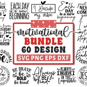 Lot motivant de Svg, Svg citations inspirantes, Svg positif, Svg amour de soi, santé mentale, sensibilisation à la santé mentale, fichiers de coupe pour Cricut
