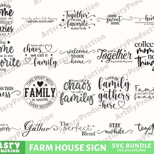 Farmhouse Sign Svg Bundle, Family Quotes Svg, Family Sign, Home Decor ...