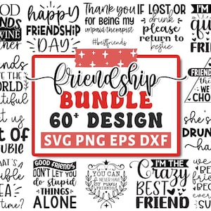Paquete SVG de amistad, paquete SVG de mejores amigos, SVG de amistad, SVG de citas de amistad, SVG de amigos, SVG de mejores amigos, archivos de corte para Cricut