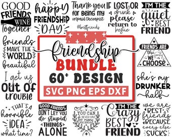 Friendship Svg Bundle, Best Friends Svg Bundle, Friendship Svg, Friendship Quotes Svg, Friends Svg, Besties Svg, Cut Files for Cricut