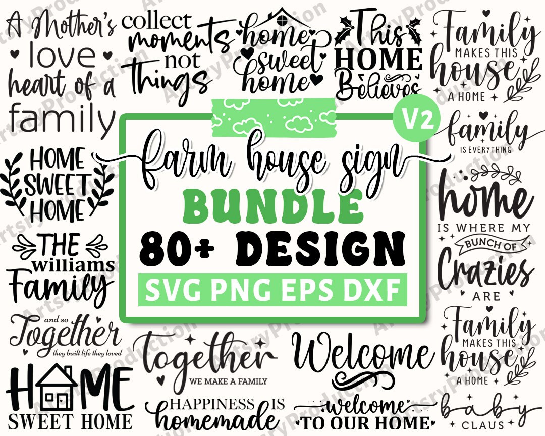 Farmhouse Sign Svg Bundle, Family Quotes Svg, Family Sign, Home Decor ...