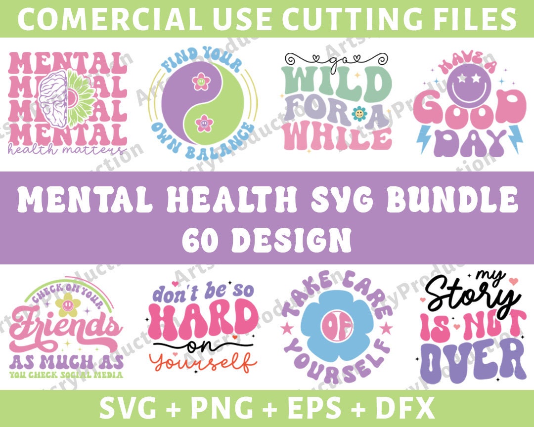 Mental Health Svg Bundle, Inspirational Svg, Positive Affirmations Svg ...