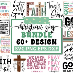 Christian Svg Bundle, Christian Quotes Svg, Religious Svg, Scripture Svg, Bible Verse Svg, Blessed Svg, Faith Svg, Cut Files for Cricut