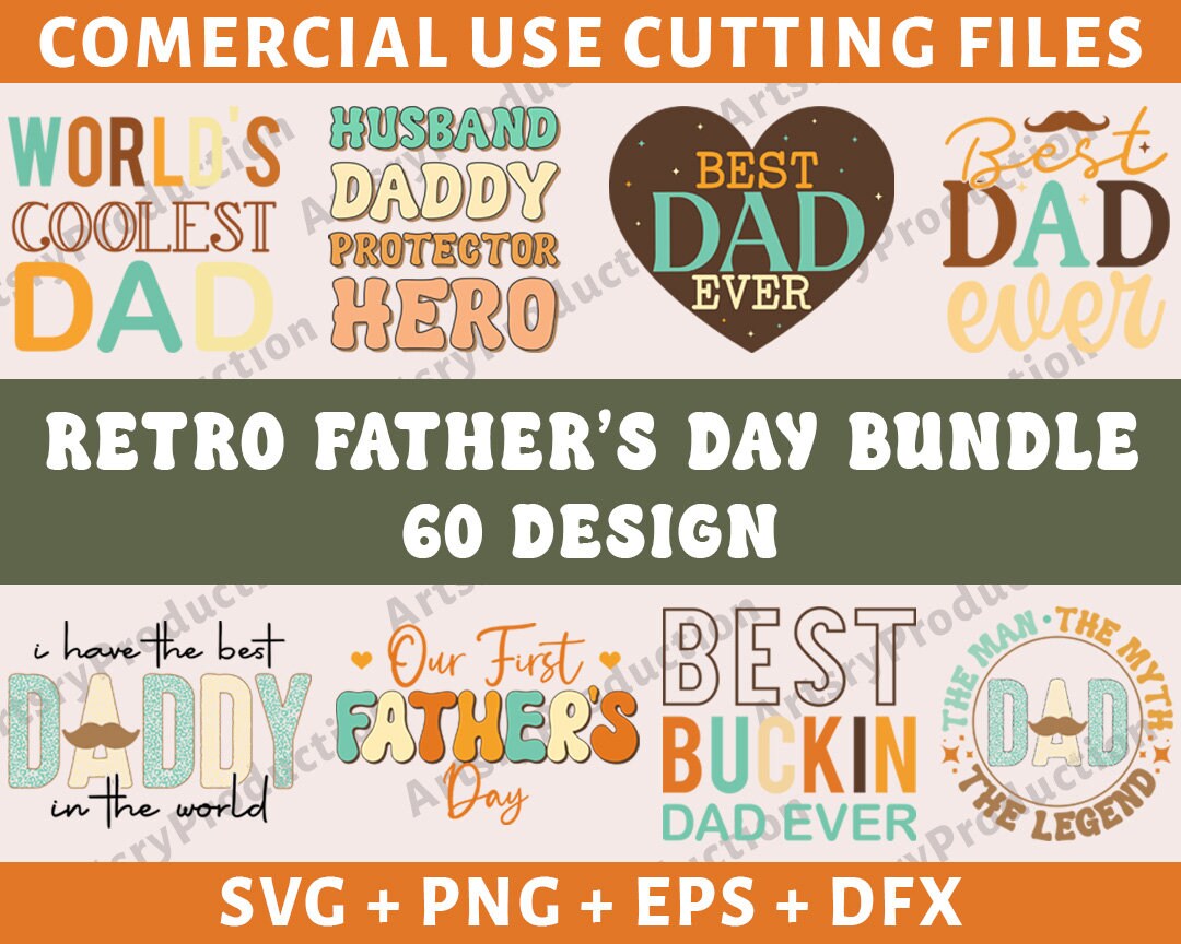 Retro Fathers Day Svg Bundle, Dad Svg, Father Svg, Papa Svg, Best Dad ...
