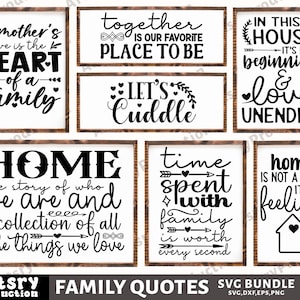 Family Quotes Svg Bundle, Family Sign, Home Decor Svg, Silhouette, Family Svg, Rustic Farmhouse Sign, Farmhouse Svg, Cricut Silhouette Png