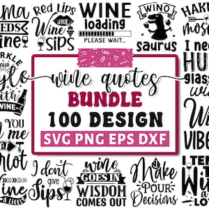 Ensemble Svg citations sur le vin, Svg vin, Svg citations alcool, Svg verre de vin, Svg énonciations drôles sur le vin, Svg citations drôles sur le vin, Silhouette Cricut