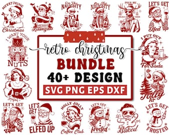 Retro Christmas Svg Bundle, Christmas Svg, Christmas Design, Religious Christmas Svg, Christmas Bundle, Ornament Svg, Cricut Silhouette Png