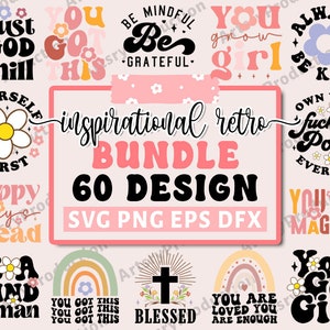 Retro Inspirational svg, positives Zitat svg, Selbstliebe svg, Affirmation svg, Mädchen Power svg, positives Zitat Png, Cricut Silhouette Png