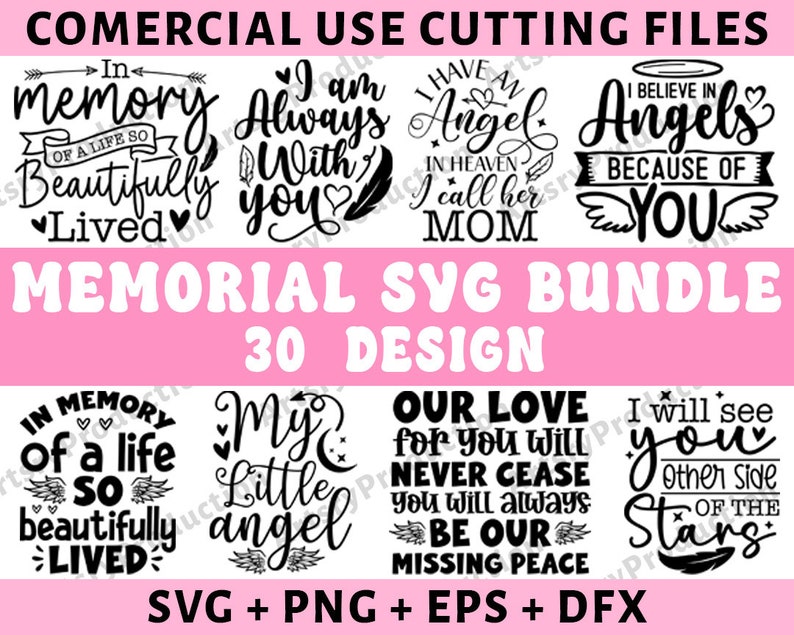 Memorial Svg Bundle, Bereavement Svg, Memorial Quotes Svg, Sympathy Svg