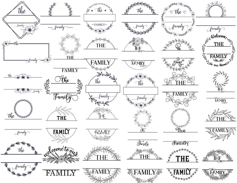 Family Monogram Svg Bundle, Welcome Sign Svg, Welcome Svg Bundle ...