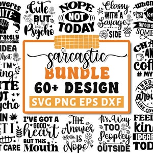 Sarkastisches SVG-Bundle, lustiges Zitat-Svg, Sarkasmus-Svg, sarkastisches Sprüche-Svg, sarkastisches Zitat, lustiges Sprichwort-Svg, Cricut Silhouette Png