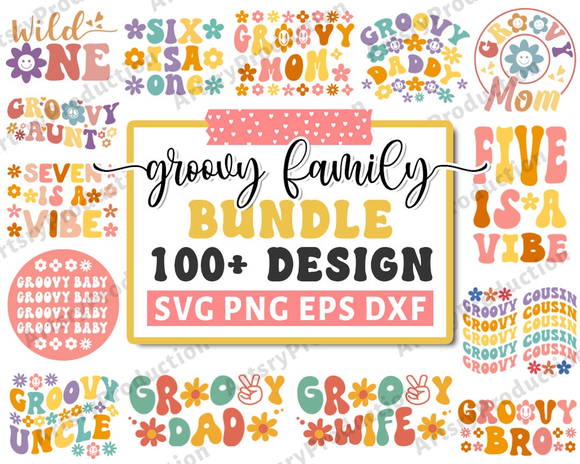 Groovy Family Groovy Family SVG Bundle, Retro Family Svg, Groovy Birthday Svg ...