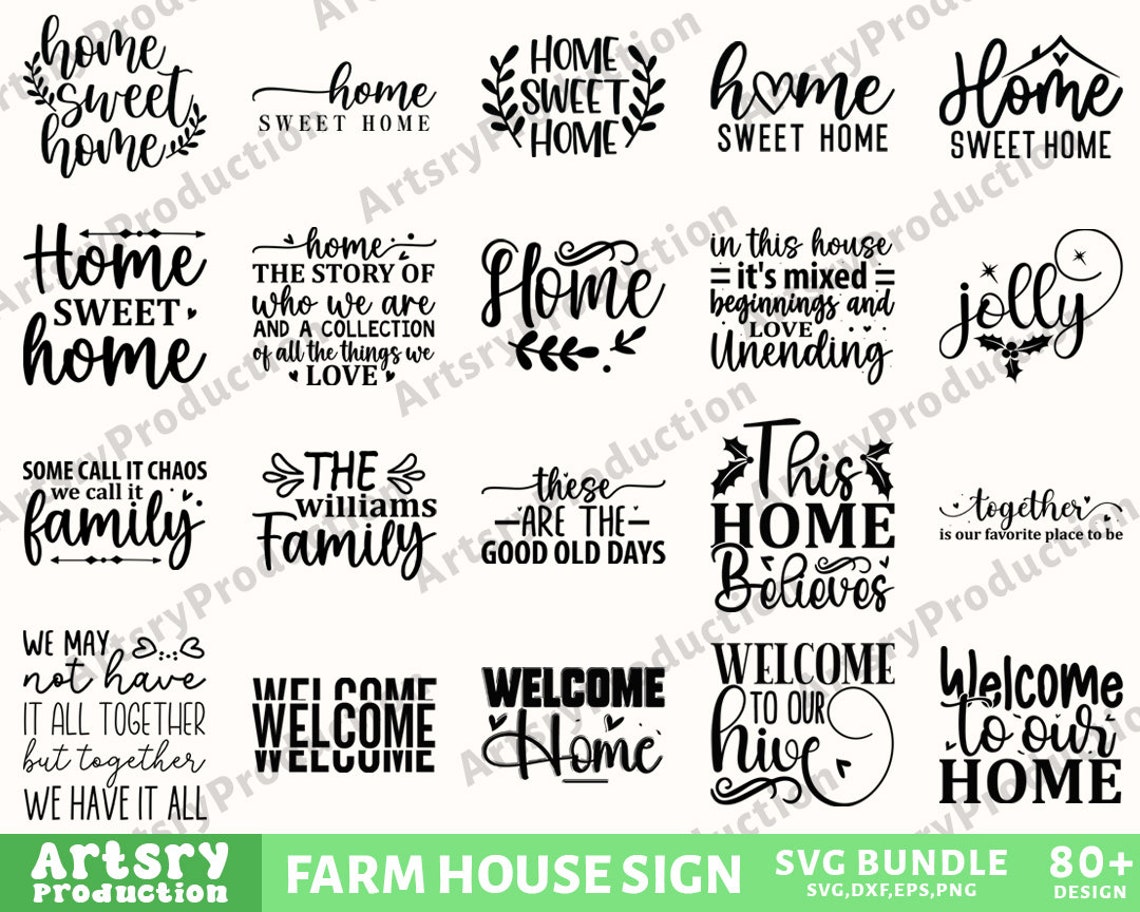 Farmhouse Sign Svg Bundle, Family Quotes Svg, Family Sign, Home Decor ...