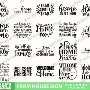 Farmhouse Sign Svg Bundle, Family Quotes Svg, Family Sign, Home Decor ...