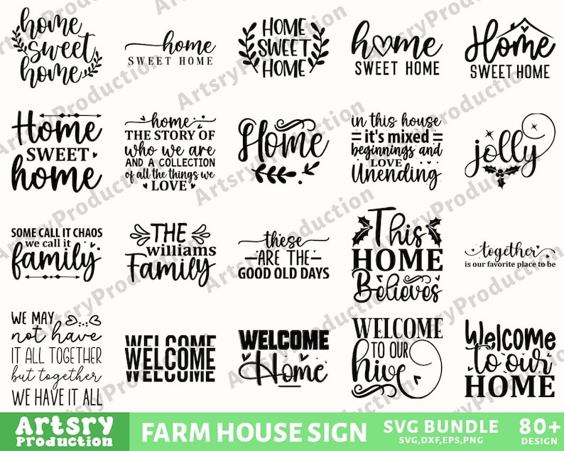 Farmhouse Sign Svg Bundle, Family Quotes Svg, Family Sign, Home Decor ...