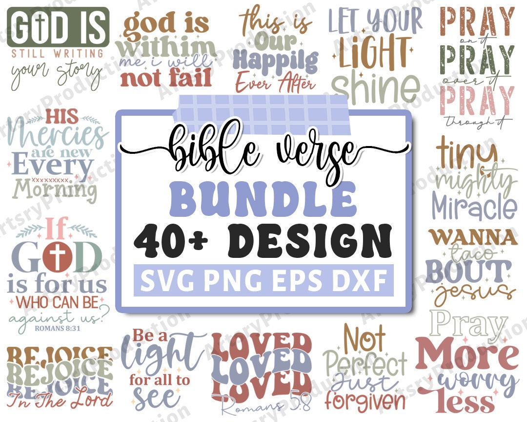 Bible Verse Svg Bundle, Retro Christian Svg, Religious Svg, Scripture ...