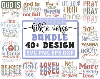 Bible Verse Svg Bundle, Retro Christian Svg, Religious Svg, Scripture Svg, Blessed Svg, Jesus Svg, God Svg, Faith Svg, Cricut Silhouette Png