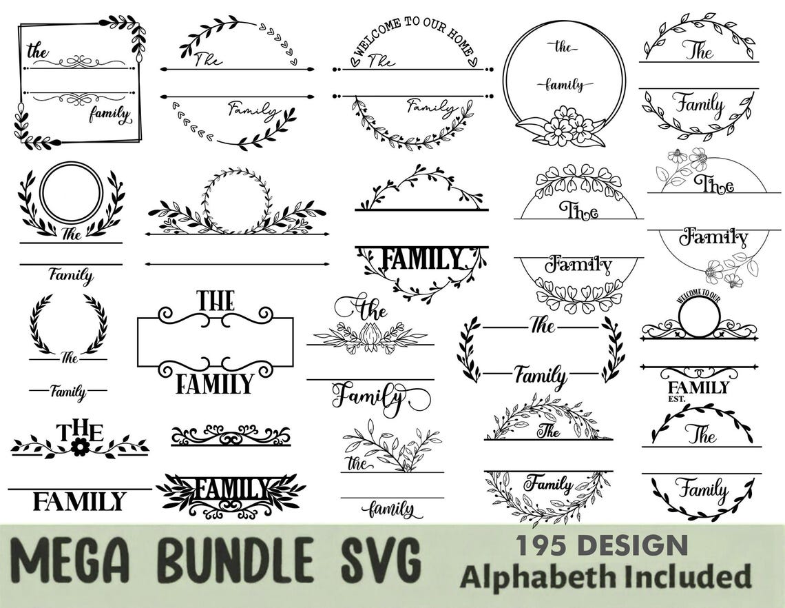 Family Monogram Svg Bundle, Welcome Sign Svg, Welcome Svg Bundle ...