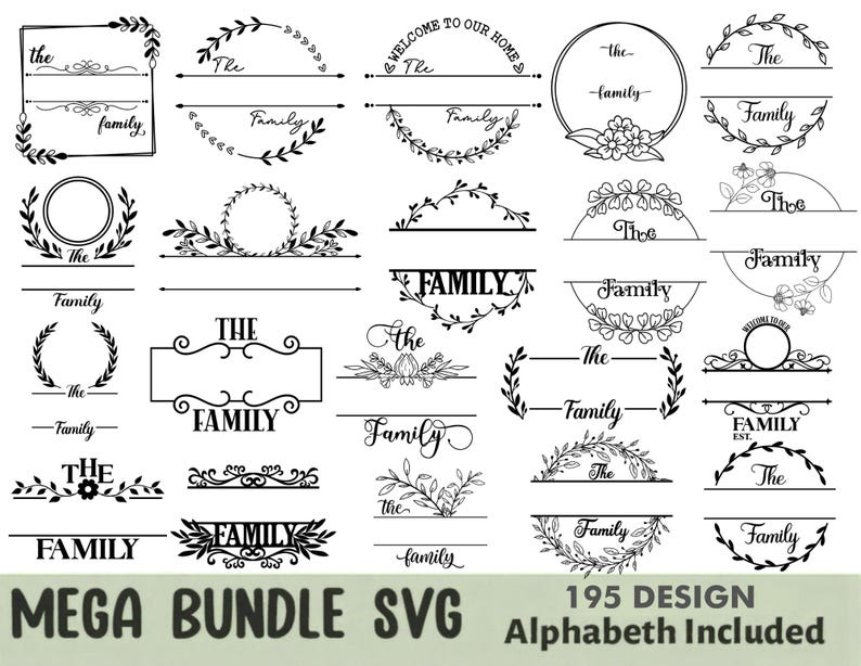 Family Monogram Svg Bundle, Welcome Sign Svg, Welcome Svg Bundle ...