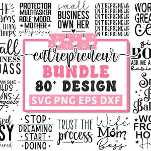 Pacchetto SVG "Imprenditrice", Pacchetto SVG "Ragazza Boss", SVG "Lady Boss", SVG "Proprietari di piccole imprese", SVG "Bass Babe Boss", Motivazionale, File di taglio per Cricut