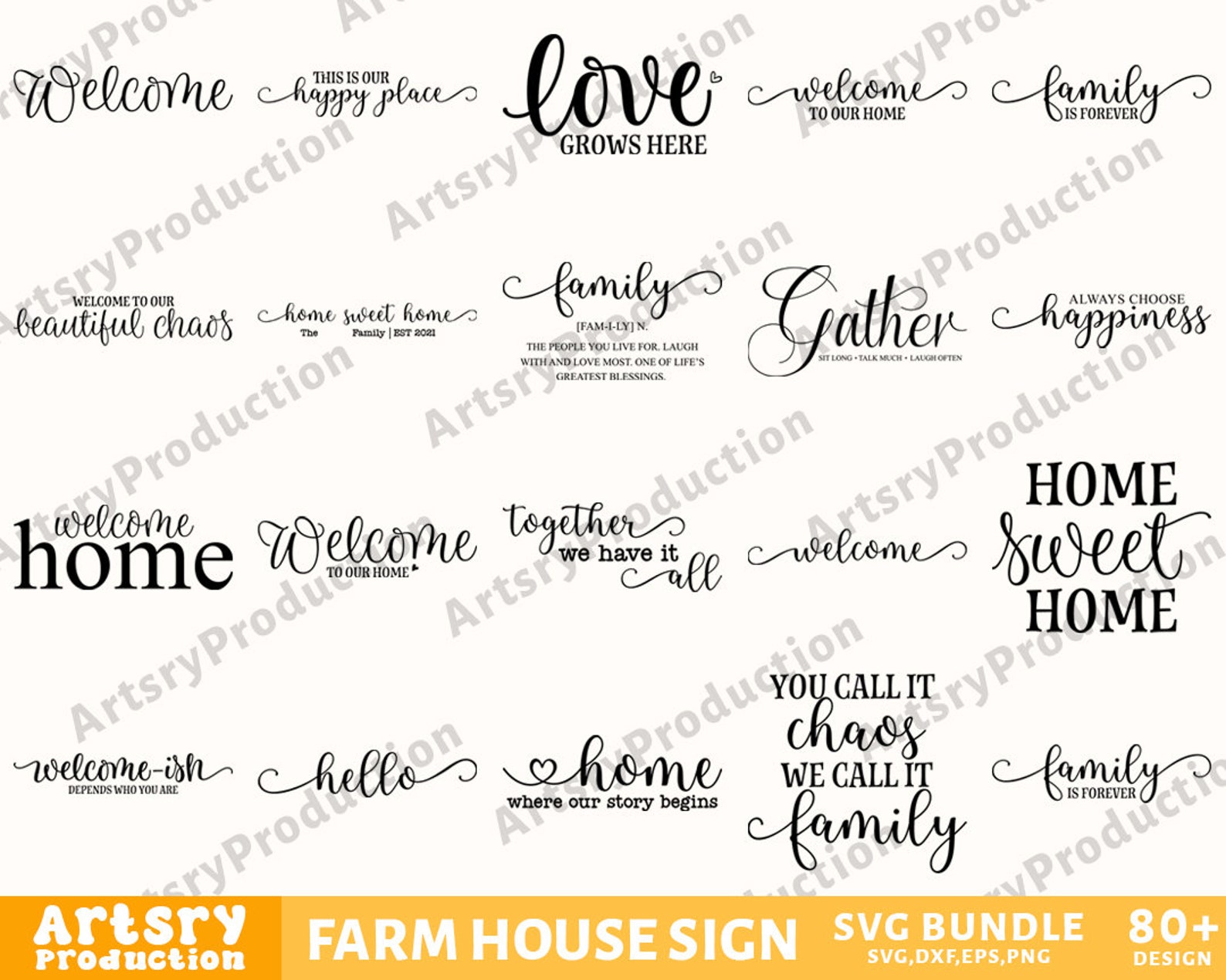 Farmhouse Sign Svg Bundle, Family Quotes Svg, Family Sign, Home Decor ...