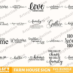 Farmhouse Sign Svg Bundle, Family Quotes Svg, Family Sign, Home Decor ...