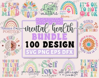 Mental Health Svg Bundle, Inspirational Svg, Positive Affirmations Svg, Motivational Svg, Hope Svg, Mental Health Awareness, Cricut Png