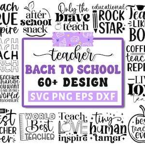 Paquete de svg de regreso a la escuela del maestro, svg de apreciación del maestro, citas del maestro svg, refranes del maestro svg, svg de la escuela, silueta cricut png