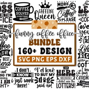 Paquete divertido de svg de oficina de café, svg de café, citas de café svg, café helado de amor, refranes de taza svg, refranes de café svg, silueta cricut png