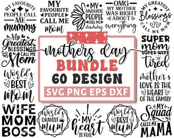Pacote Svg Dia das Mães, Pacote Svg Mãe, Svg Mãe, Vida de Mãe Svg, Menina Mãe Svg, Mama Svg, Mãe Engraçada Svg, Citações de Mãe Svg, Blessed Mama Svg Png