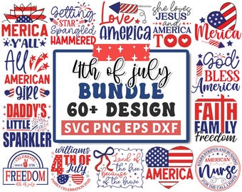 4th of July SVG Bundle, July 4th Svg, Independence Day Svg, Patriotic svg, American Flag Svg, Fourth of July Svg, Cut Files for Cricut