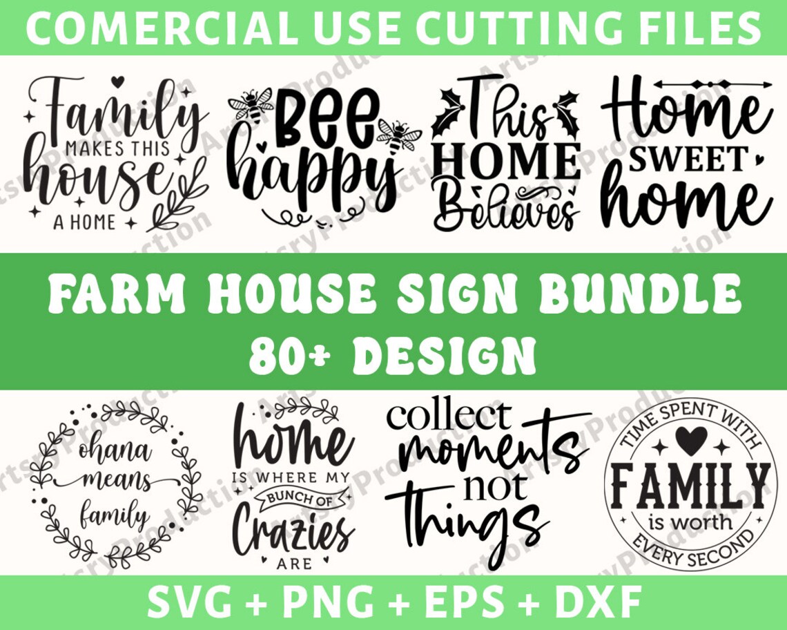 Farmhouse Sign Svg Bundle, Family Quotes Svg, Family Sign, Home Decor ...