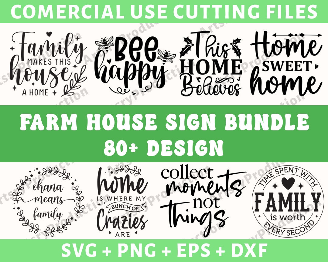 Farmhouse Sign Svg Bundle, Family Quotes Svg, Family Sign, Home Decor ...