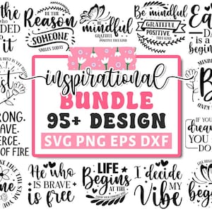 Pakiet Inspirujący Svg, Pakiet Motywujący Svg, Inspirujące Cytaty Svg, Miłość do Siebie Svg, Rodzaj Svg, Jesteś Ważny Svg, Cricut Silhouette Png