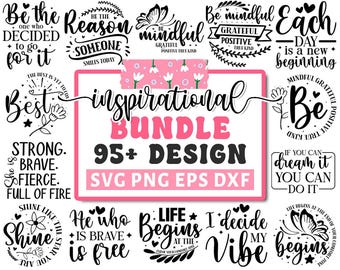 Inspirational Svg Bundle, Motivational Svg Bundle, Inspirational Quotes Svg, Self Love Svg, Kind Svg, You Matter Svg, Cricut Silhouette Png