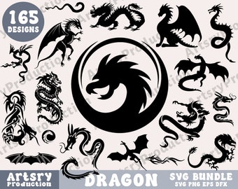 Dragon Svg Bundle, Dragon svg, Dragon Head, Dragon Clipart, Cute Dragon, Animal Svg, Dragon Silhouette, Dragon Tattoo Svg, Cricut Silhouette