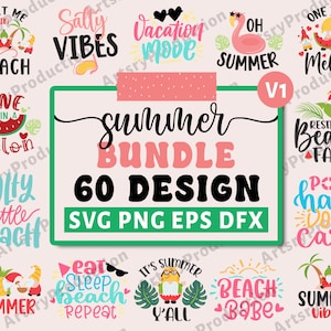 Summer Svg Bundle, Beach Svg, Summertime Svg, Funny Beach Quotes Svg, Summer Cut Files, Summer Quotes Svg, , Cricut Silhouette Png V1