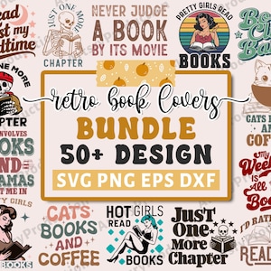 Bundle Svg pour les amateurs de livres rétro, amour de lire des Svg, lecture de Svg, livre Svg, livres Svg, Svg de citations de livres, Svg de bibliothèque, fichiers coupés pour Cricut