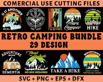 Retro Hiking Svg Bundle, Hiking Quotes Svg, Hiking Saying Svg, Mountains Svg, Holiday Svg Png, Adventure Awaits, Cricut Silhouette Png