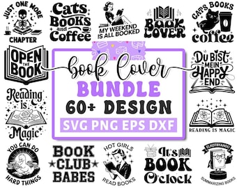 Book Lover SVG Bundle, Funny Bookish Svg, Reader Book Addict Svg, Anti Social Book Club Svg, Floral Book Svg, Reading, Cut Files for Cricut