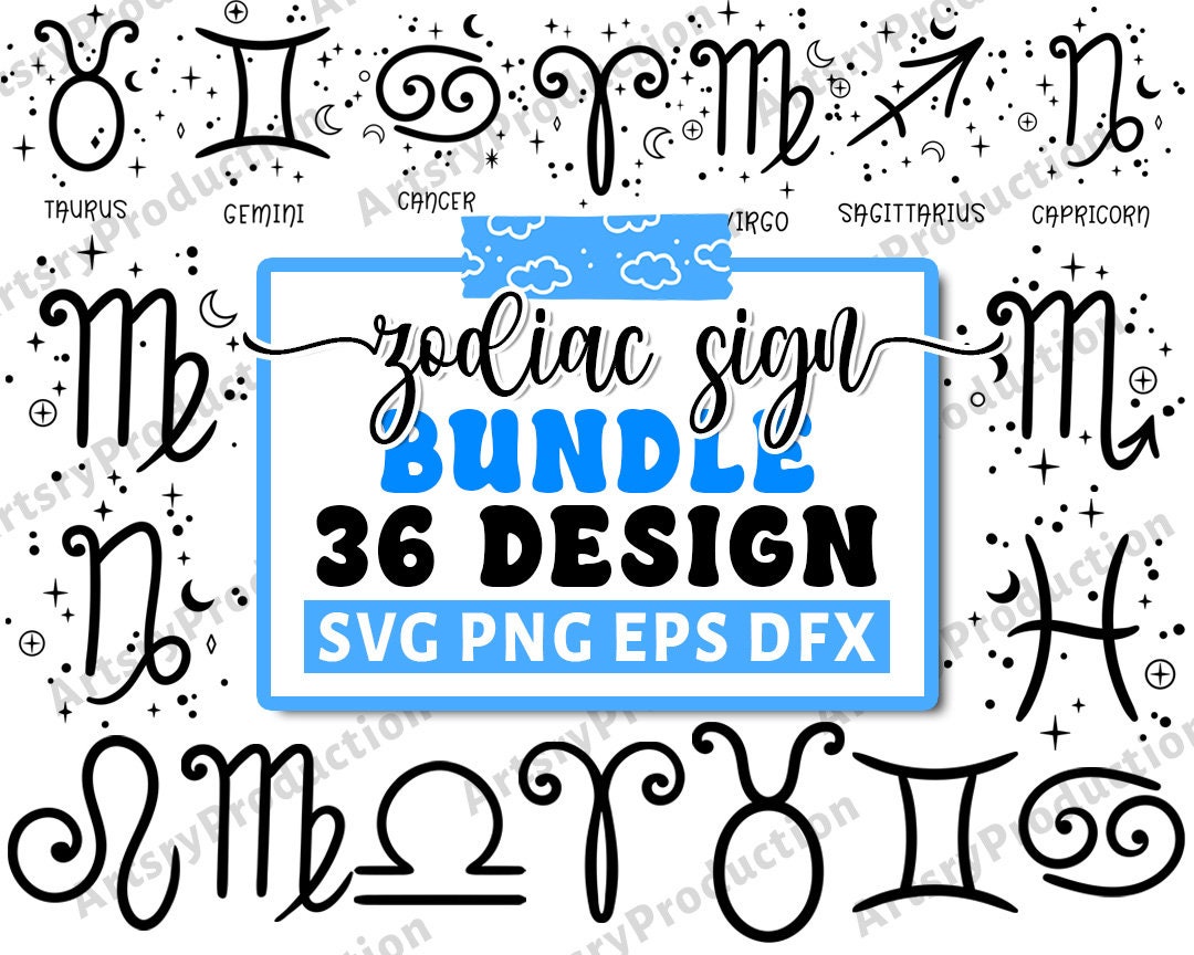 Zodiac Signs SVG Bundle Astrology Signs Svg Zodiac Symbols - Etsy