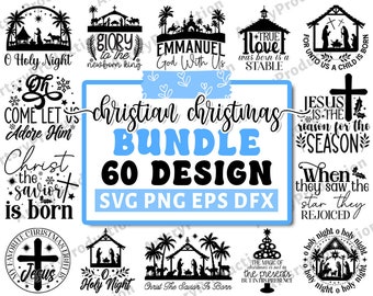 Christian Christmas Svg, Christmas Svg, Religious Christmas Svg, Christmas Svg Bundle, Ornament Svg, Jesus Svg, Cricut Silhouette Png