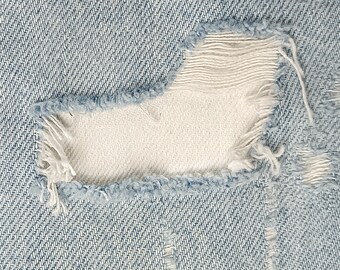 Opstrijkbare patches voor jeans, om gaten, scheuren in je denim te repareren, jeansreparatie, stoffen patch, witte peek a boo patch, kniepatches