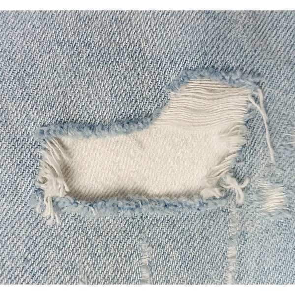 Patch thermocollant pour jeans, pour réparer les trous, patch en tissu, réparation de jeans, denim écusson blanc, patch genoux