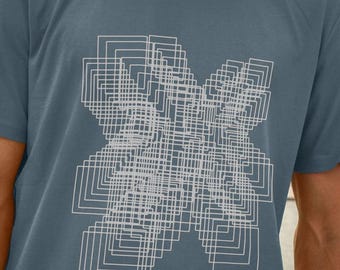 Men's Organic Cotton T-shirt: Squares Graphic, Minimalist Streetwear (Print on Demand)